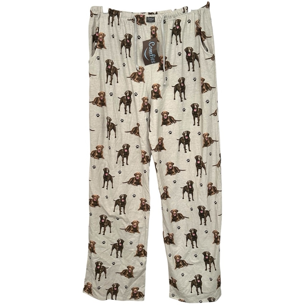 Comfies NWT Chocolate Lab Unisex‎ Cotton PJ Bottoms Sz XL